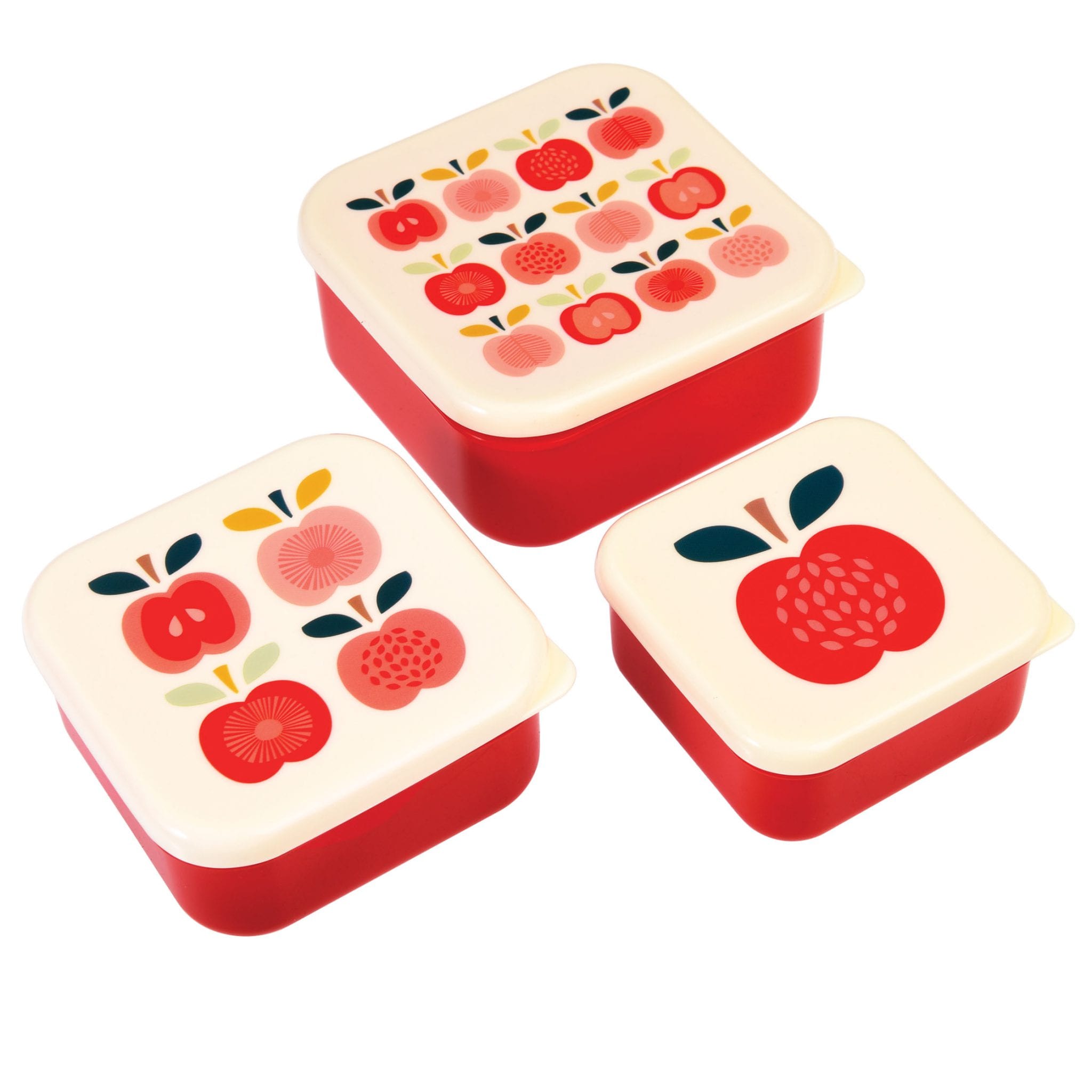 lunchbox snackdoosje - vintage appel set van 3 - Bastaa!