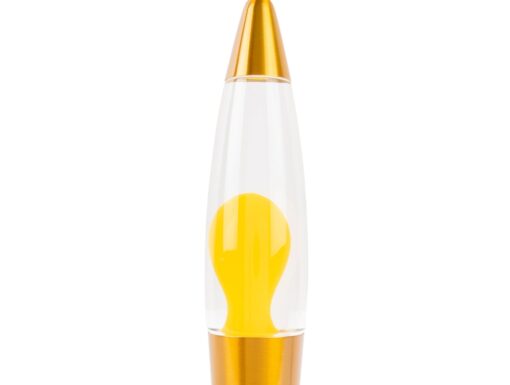 retro gele lavalamp funky rocket