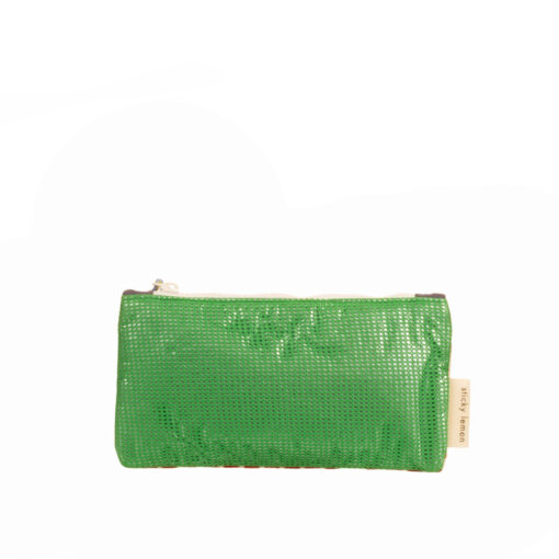 etui rood met groen stof