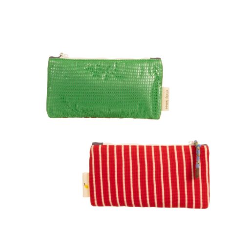 etui groen met rood voor school