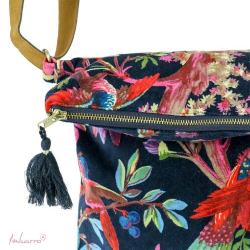 cross body tas paradise zwart velours met rits