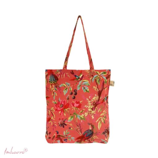 oranje shopper met print