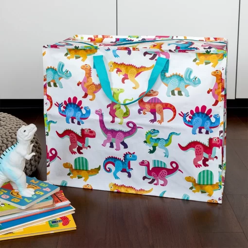 jumbo bag met rits dinosaurus