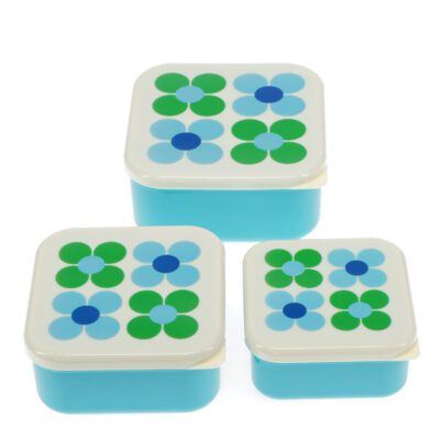 set van 3 snackboxes blauw groen