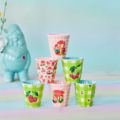 set van 6 espresso kopjes melamine met kabouters