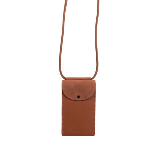 telefoontasje bruin vegan leather