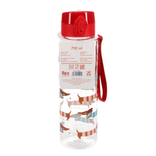 waterfles met push up dop 700 ml met honden